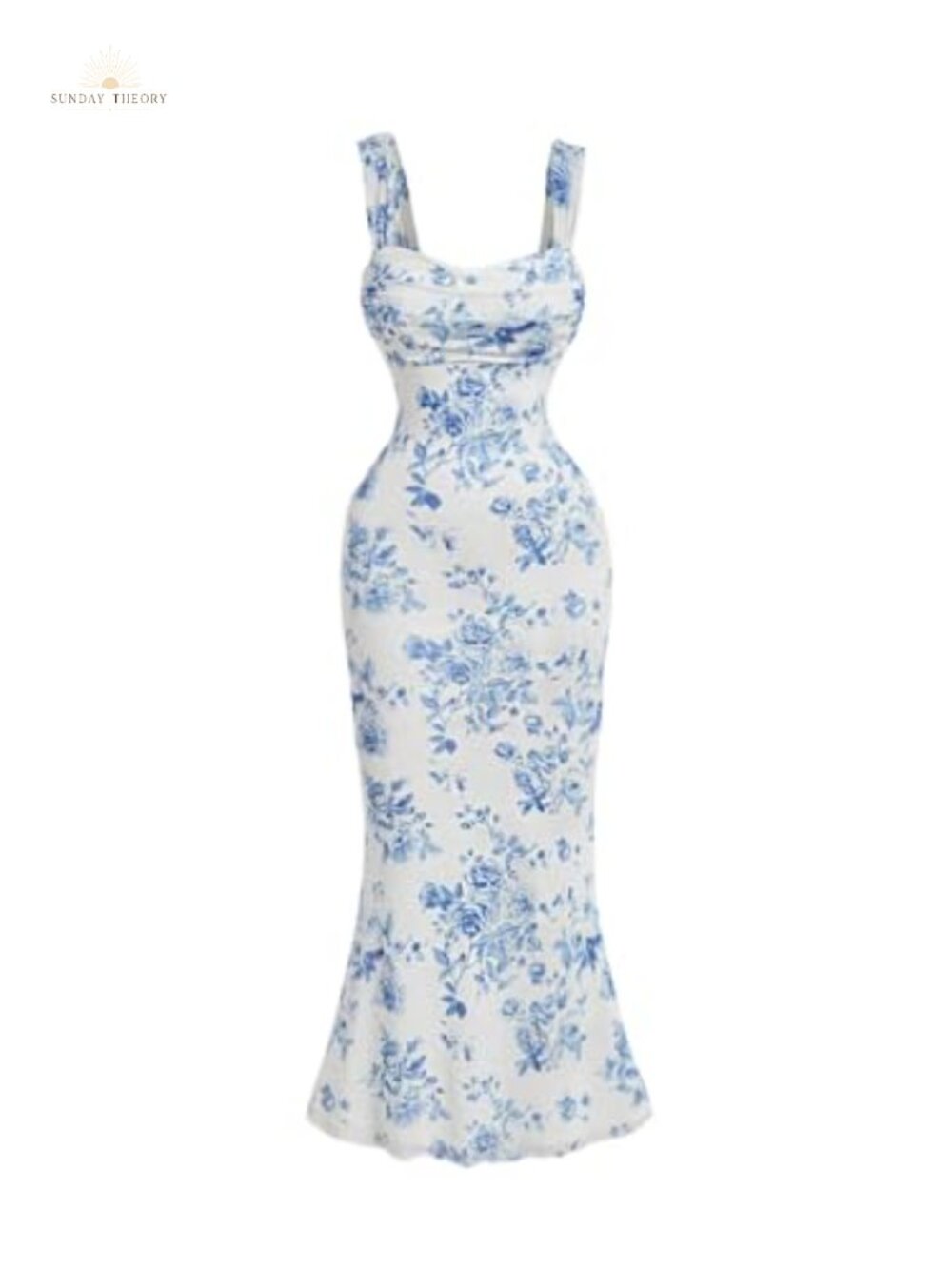 GORGLITTER Women's Floral Ruched Midi Dress Sleeveless Mesh Lace Cocktail